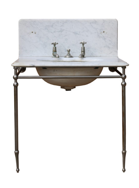 An Antique ‘Shanks & Co’ Carrara Marble Plunger Basin or Sink