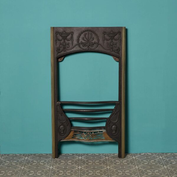 0_10244-1 Regency Period Brass & Cast Iron Fire Insert