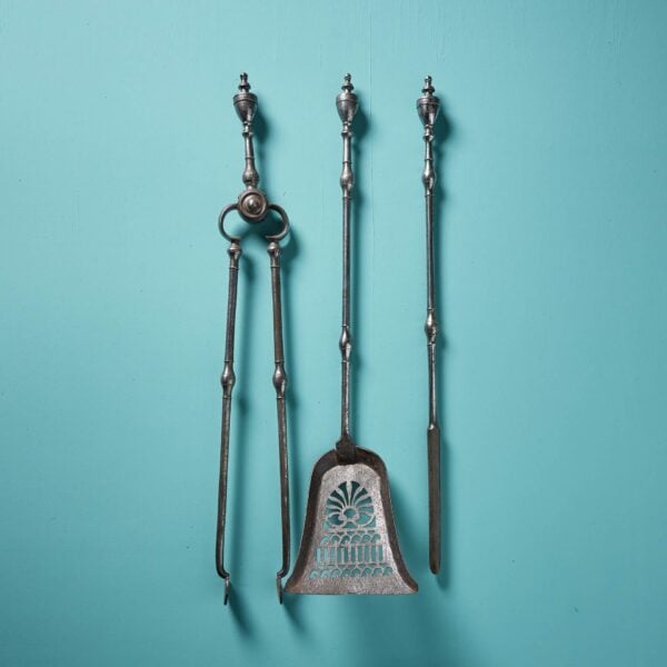 Set of George III Polished Steel Fire Tools