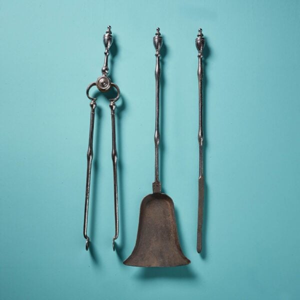 Set of George III Polished Steel Fire Irons