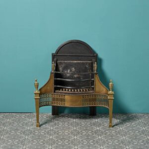 An Antique George III Style Brass and Steel Fire Grate