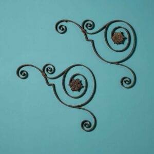 Pair of Antique Wrought Iron Porch Brackets