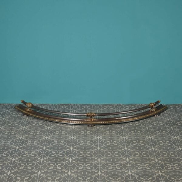 Regency Period Serpentine Polished Steel Fireplace Fender
