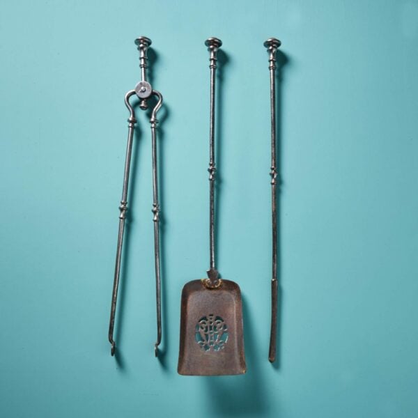 Set of Regency Period Polished Steel Fire Tools