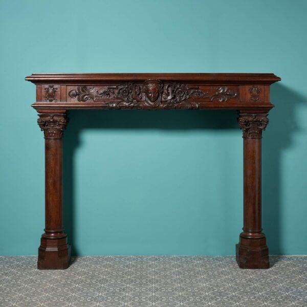 Large French Renaissance Carved Oak Fire Surround