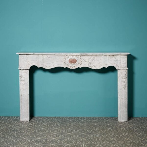 Antique French Louis XV Style Carrara Marble Fireplace