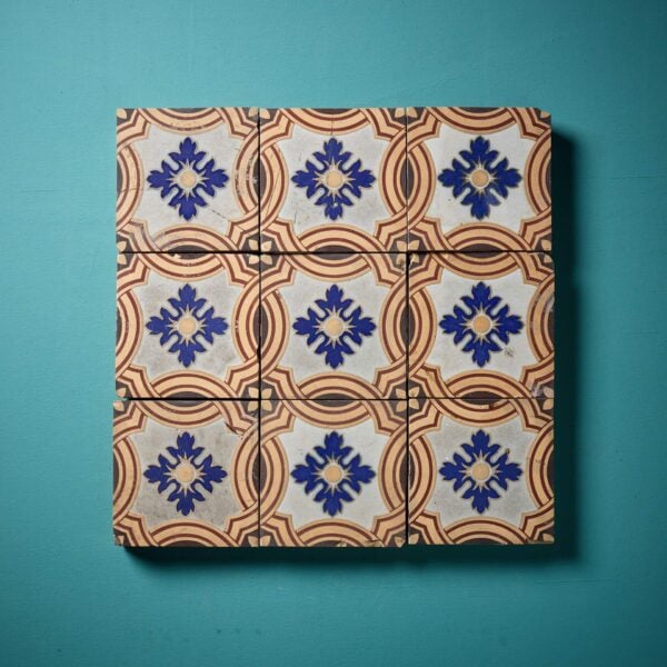 Set of 9 Minton & Co. Encaustic Patterned Tiles