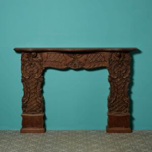 Antique Rococo Style Carved Mahogany Fire Surround