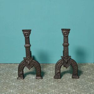 Pair of Antique Cast Iron Fire Dogs
