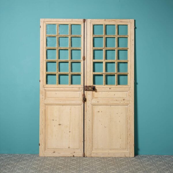 Set of French Antique Glazed Pine Double Doors