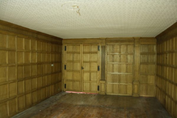 Antique Wall Panelling / Panelled Room with a Stone Fireplace