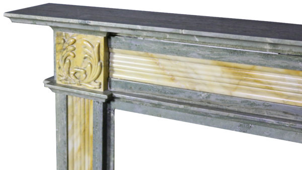 Antique Swedish Green and Sienna Marble Fire Surround