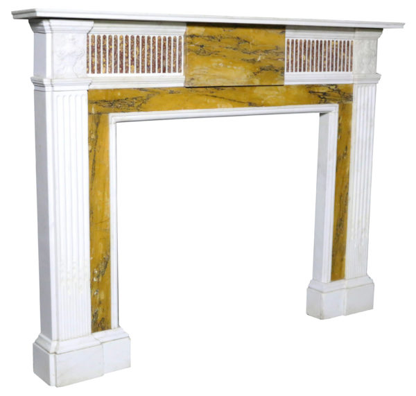 Large Antique George III Style Sienna Marble Fire Surround