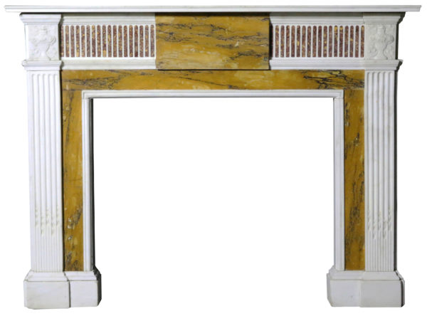 Large Antique George III Style Sienna Marble Fire Surround