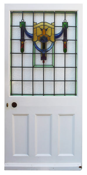 A Reclaimed Stained Glass Front Door