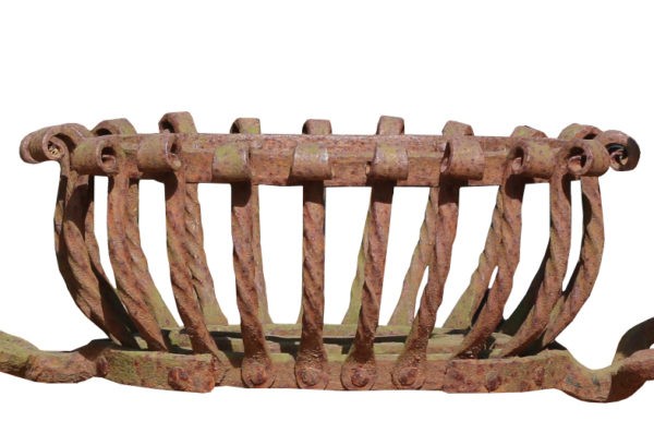 Antique English Wrought Iron Fire Basket