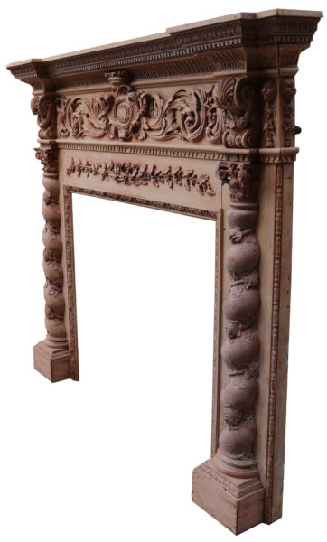 A Large George III Carved Wooden Chimneypiece