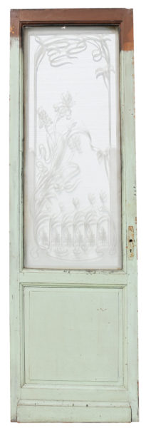 A Reclaimed Door with Etched Glass