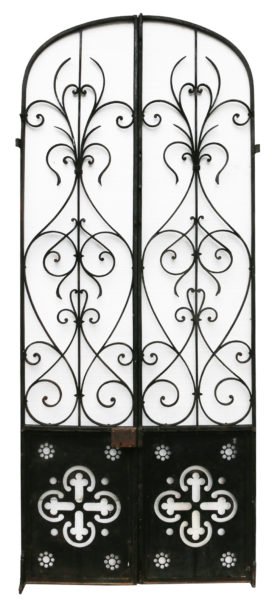 A Pair of Antique Wrought Iron Arched Gates
