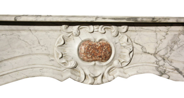 Antique French Louis XV Style Carrara Marble Fireplace