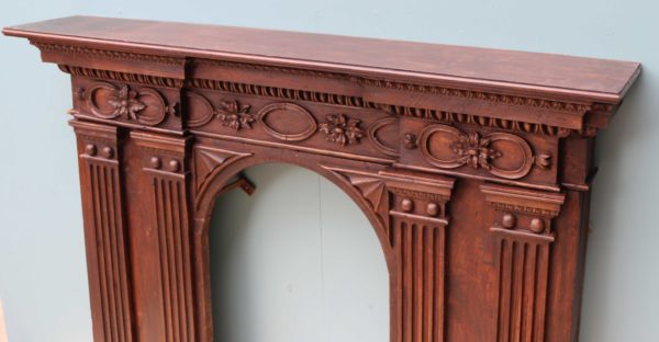 Antique French Walnut and Oak Fire Surround
