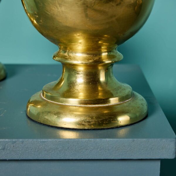Pair of Antique English Brass Ball Finials