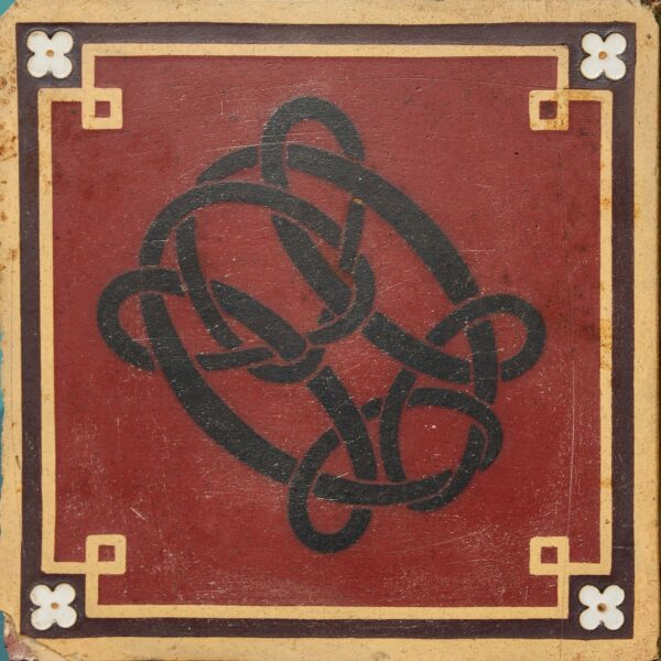 Antique Monogrammed Minton Encaustic Tile