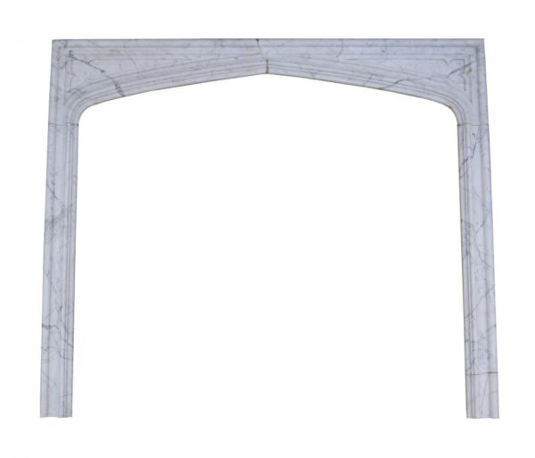 A Victorian Gothic Carrara Marble Fireplace
