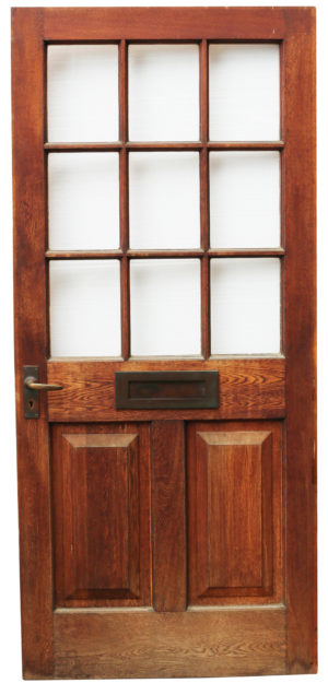 An Edwardian Glazed Oak Exterior Door