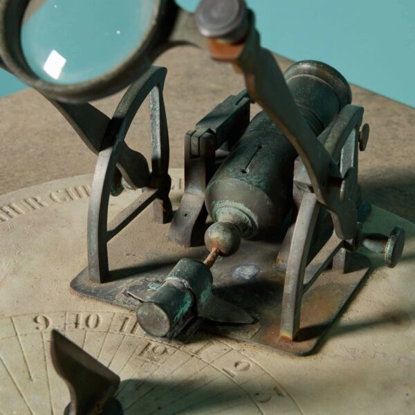 Antique Noonday Cannon Sundial with Terracotta Pedestal