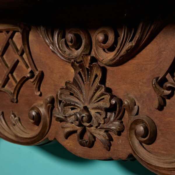 Antique Rococo Style Carved Mahogany Fire Surround