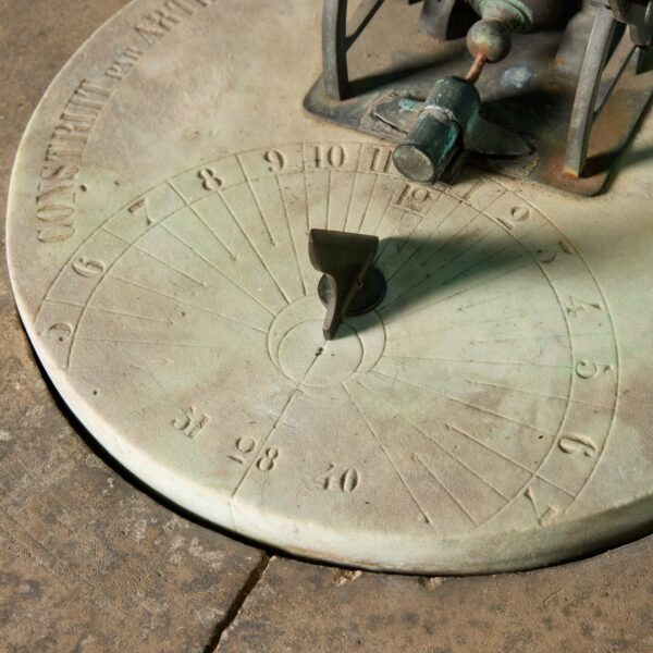 Antique Noonday Cannon Sundial with Terracotta Pedestal