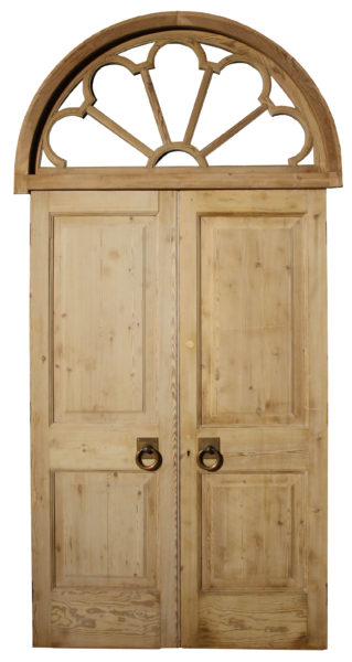 A Set of Reclaimed Double Doors with Fanlight