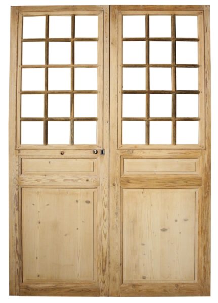 A Set of Antique Glazed Pine Double Doors