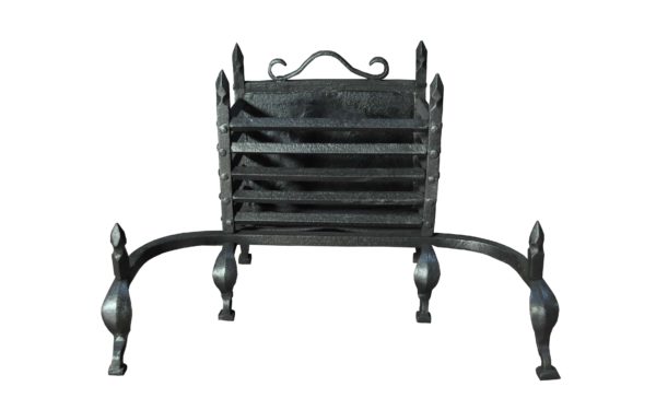 An Antique Wrought Iron Fire Basket