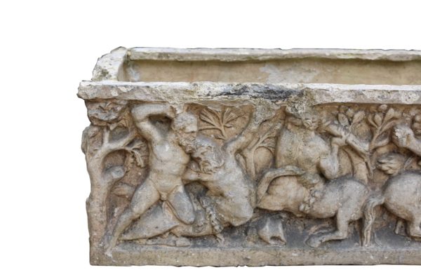 Classical Greek / Roman Style Sarcophagus Depicting a Battle Scene