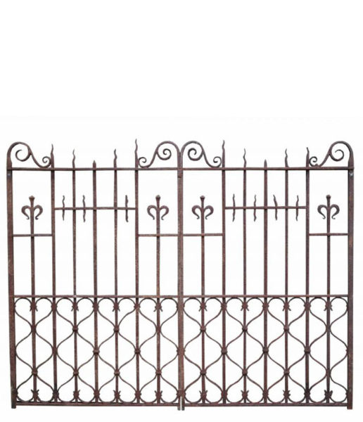 Pair of Reclaimed English Wrought Iron Driveway Gates