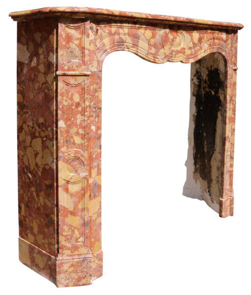 Antique Louis XV Breche D’alpe Marble Fireplace