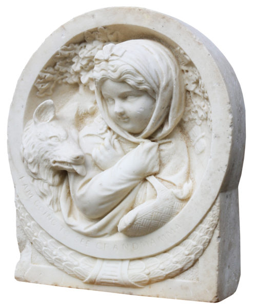 19th Century English Carved Statuary Marble Plaque
