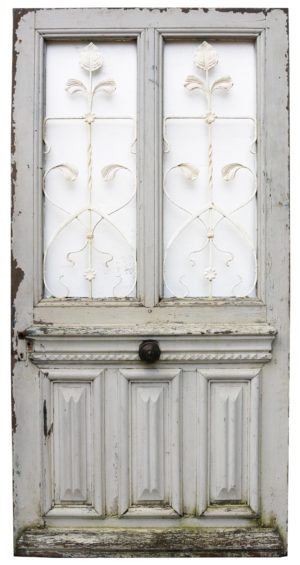 A 19th Century Oak Front Door with Iron Grills