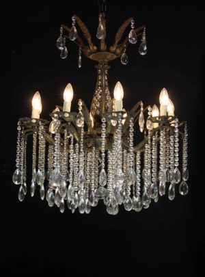 Large Reclaimed French Ten Branch Chandelier