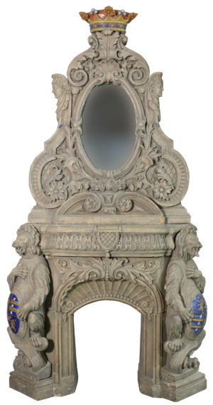 An Antique Flemish Fire-Clay Fire Surround