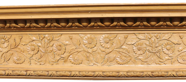 A Victorian Arts & Crafts Carved Pine Fire Surround