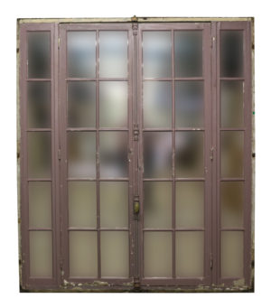 Set of Antique Mirrored Doors with Frame