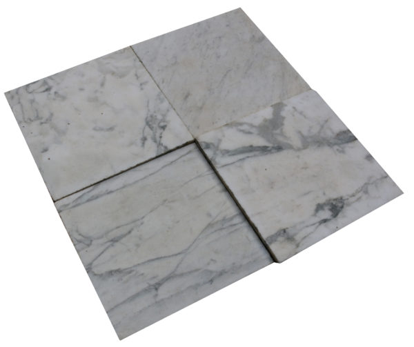 12m2 Antique Reclaimed Carrara Marble Floor Tiles Circa 1785