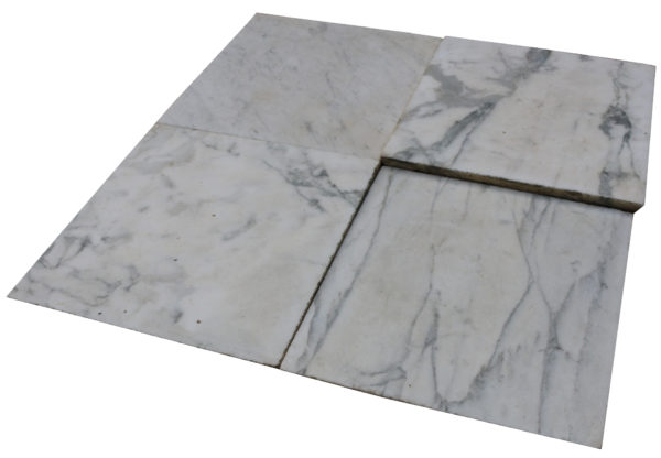 12m2 Antique Reclaimed Carrara Marble Floor Tiles Circa 1785