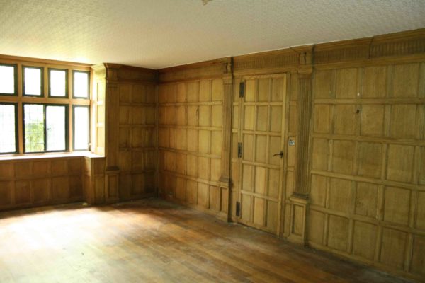 Antique Wall Panelling / Panelled Room with a Stone Fireplace