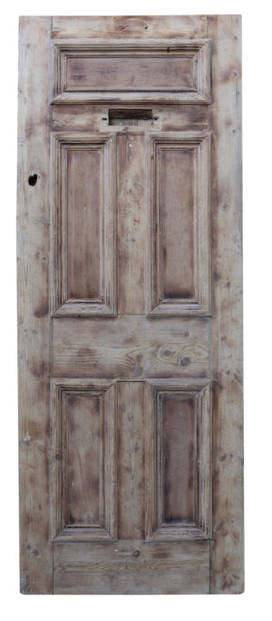 A Reclaimed Victorian Stripped Pine Exterior Door