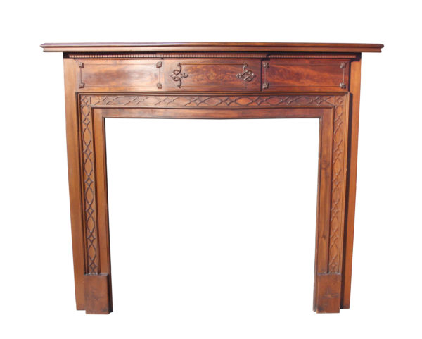 An English Mahogany Chippendale Style Fire Surround