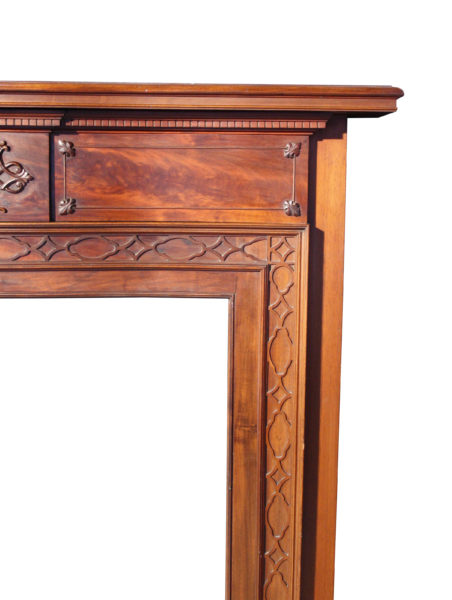 An English Mahogany Chippendale Style Fire Surround
